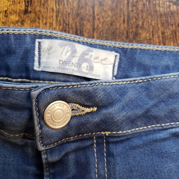 Free People 25x36 TALL custom, high rise, mid wash, bell bottoms, vintage, - Picture 4 of 14